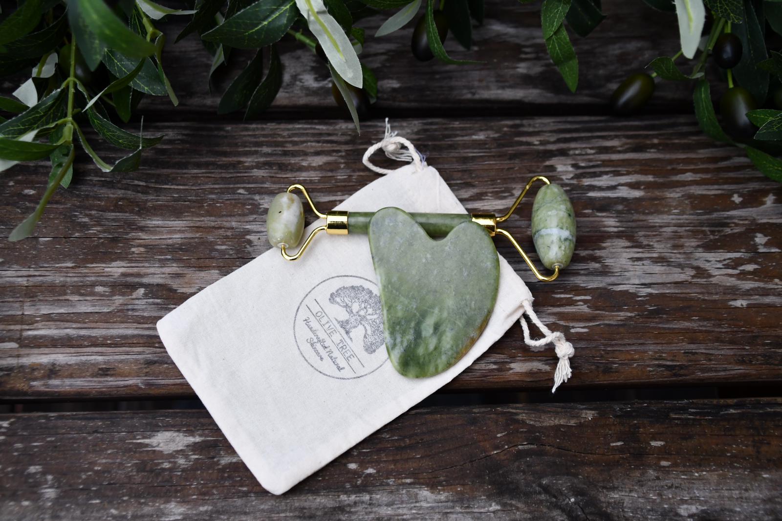 Gua Sha Stone and Jade Roller